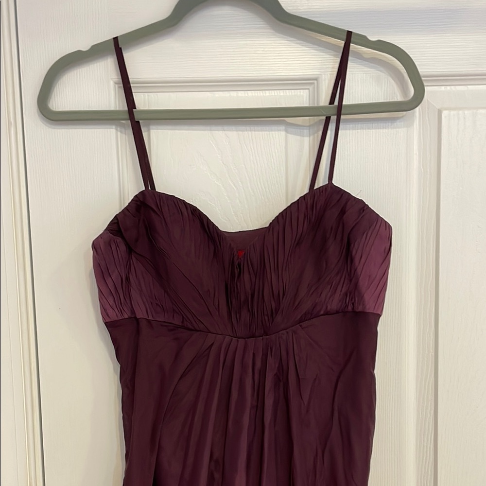 JS Collections-Elegant Burgundy Spaghetti Strap Dress